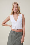 Colete - Fine Gauge Knit Button Vest, WHITE - vista alternativa 1