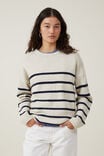 Luxe Pullover, OATMEAL INK NAVY STRIPE - alternate image 1