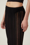 Leila Ladder Yarn Maxi Skirt, BLACK - alternate image 3