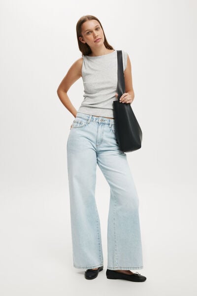 Relaxed Wide Jean, PEARL BLUE