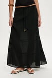 Haven Multi Tiered Maxi Skirt, BLACK TEXTURE - example image 3