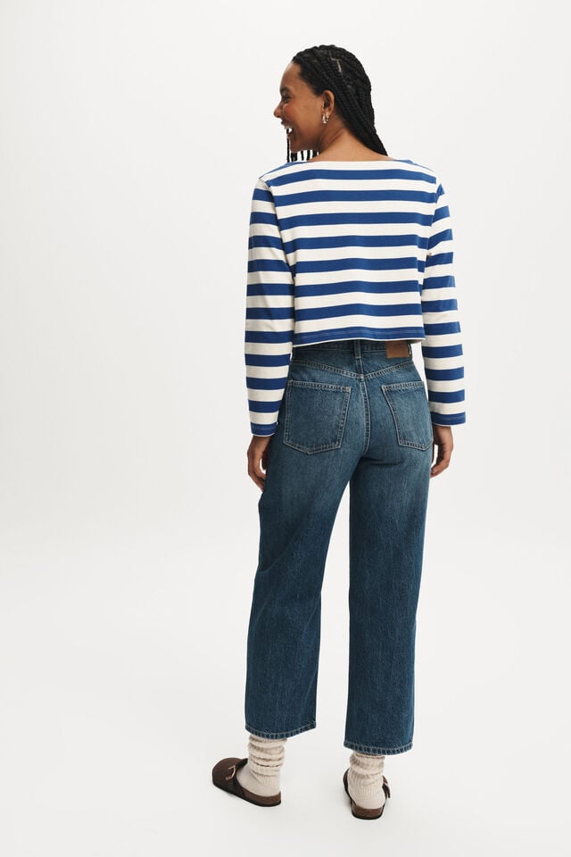 Straight Crop Jean, PURE BLUE