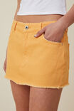 Denim Low Rise Mini Skirt, SOFT ORANGE - alternate image 4