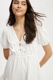 Pippa Puff Sleeve Mini Dress, WHITE - alternate image 4