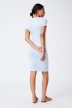 Essential Short Sleeve Midi Dress, EMILY STRIPE AUTHENTIC BLUE