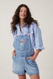Short Denim Overall, DABS EMBROIDERY - alternate image 1