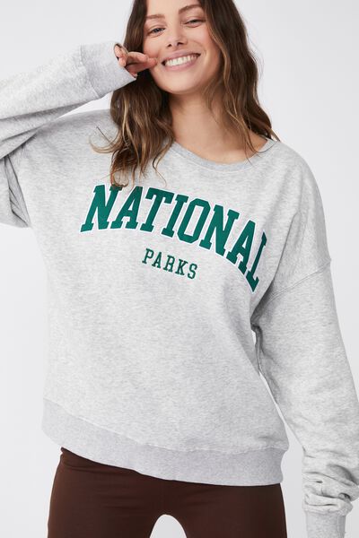 Classic Graphic Sweatshirt, NATIONAL PARKS/ LIGHT GREY MARLE