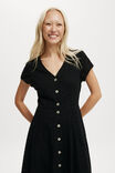 Brooke Broderie Midi Shirt Dress, BLACK - alternate image 2