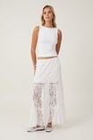 Lace Tiered Maxi Skirt, WHITE - alternate image 1