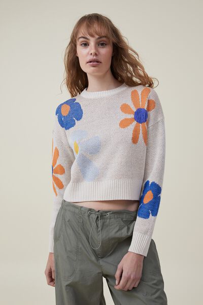 Everyone Daisy Sweater, PLACEMENT FLORAL MULTI