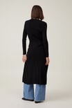 Button Through Knit Midi Dress, BLACK - alternate image 4