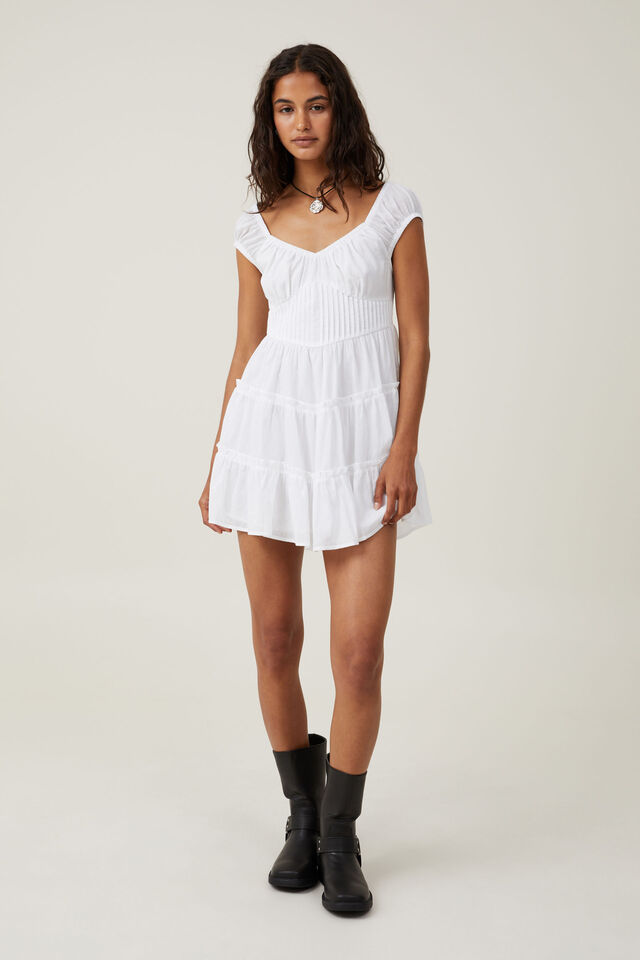 Ivy Corset Mini Dress, WHITE
