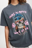 The Lcn Music Boxy Graphic Tee, LCN BR GUNS N ROSES LEATHER HAT SKULL/BLUE SL - alternate image 4