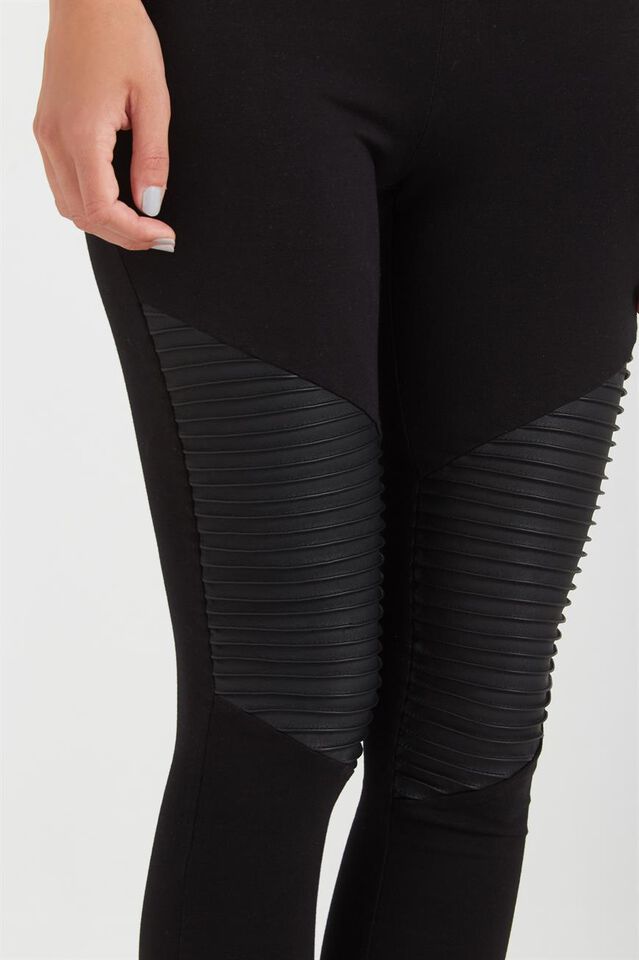 Dakota Detail Legging, NEW BLACK/BLACK PU