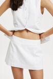 Sienna Linen Cotton Mini Skirt, WHITE - alternate image 4
