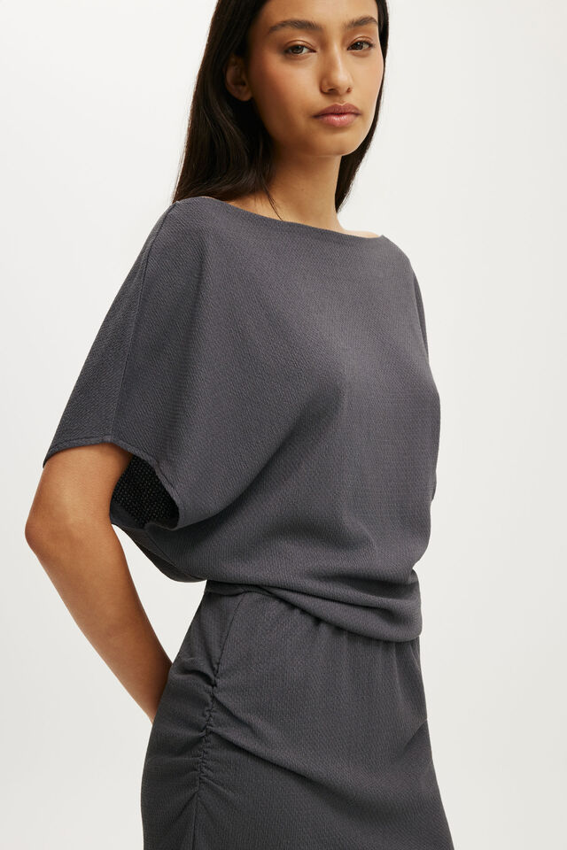 Mia Mini Dress, STEEL ONYX