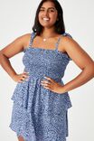 Curve Woven Emma Mini Tiered Dress, QUINN DITSY MEDIEVAL BLUE