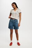 Seaspray Pointelle Polo, ECRU/COOL NAVY - alternate image 2