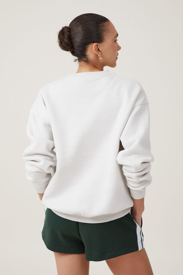 Classic Fleece Graphic Crew Sweatshirt, SANTA MONICA / VINTAGE WHITE