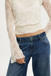 Sofia Lace Long Sleeve Top, SAND WHITE LACE - example image 4
