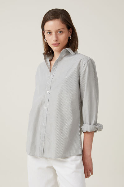 Cotton Button Front Shirt - Woodland Ditsy