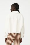Teddy Cropped Oversized Pocket Trucker, NATURAL