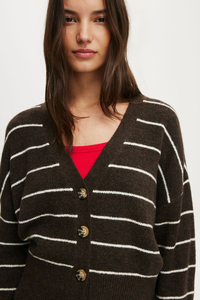 Softest Luxe Oversized Cardi, DARK OAK STRIPE