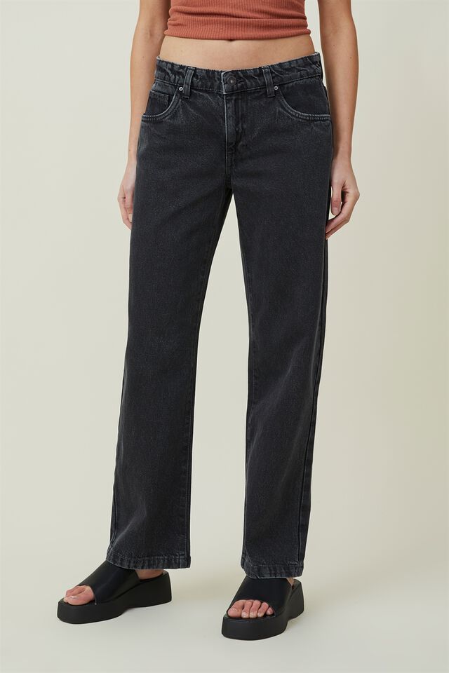 Low Rise Straight Jean Asia Fit, GRAPHITE BLACK