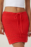 Crochet Knit Mini Skirt, SUMMER RED - alternate image 4