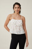 Cotton Lace Straight Neck Cami, SOPHIE STRAWBERRY - alternate image 1