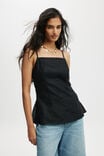 Elle Linen Tunic Top, BLACK - alternate image 1