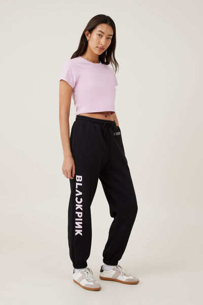Black Pink Sweatpant, LCN BR BLACK PINK LOGO/ BLACK