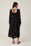 Aisha Shirred Maxi Dress, BLACK - alternate image 2