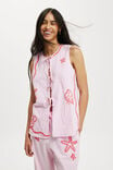 Jet Set Tie Front Blouse, PINK - alternate image 1