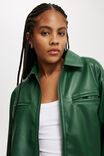 Ivy Faux Leather Jacket, DEEP GREEN - alternate image 4