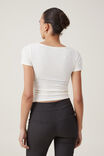 Camiseta - Heidi Picot Trim Short Sleeve Top, NATURAL WHITE - vista alternativa 3