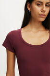 Everyday Smooth Scoop Neck Tee, SOUR CHERRY - example image 4