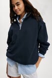 Classic Oversized Half Zip Sweatshirt, INK NAVY - alternate image 4