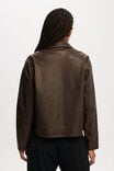 Ivy Faux Leather Jacket, WASHED BROWN - alternate image 3
