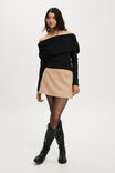Cord Mini Skirt, NATURAL - example image 2