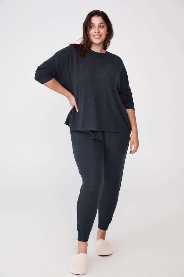Curve Super Soft Long Sleeve Relaxed Crew, MAGNET BLUE