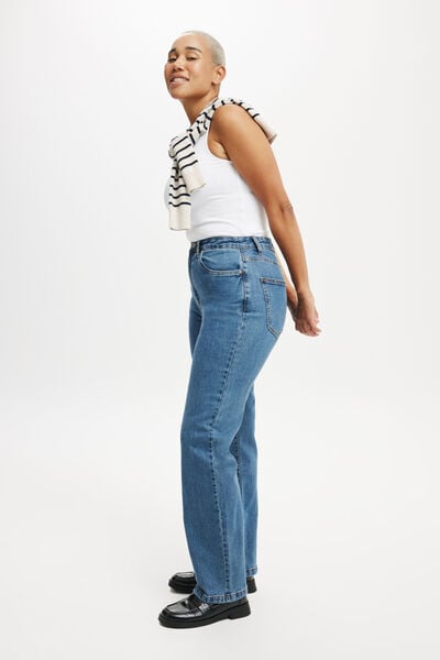 Curvy Stretch Straight Jean, SEA BLUE