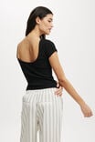 Mia Low Back Short Sleeve Top, BLACK - alternate image 3
