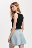 Gigi Denim Mini Skirt, PEARL BLUE - alternate image 3