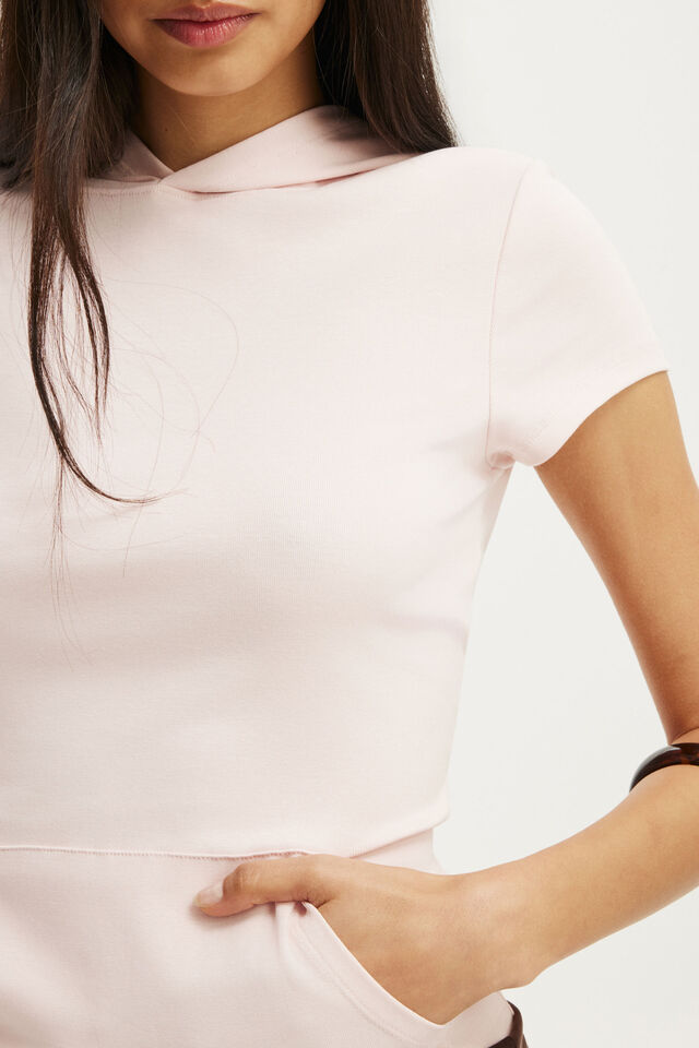 Hooded Short Sleeve, SOFT PINK