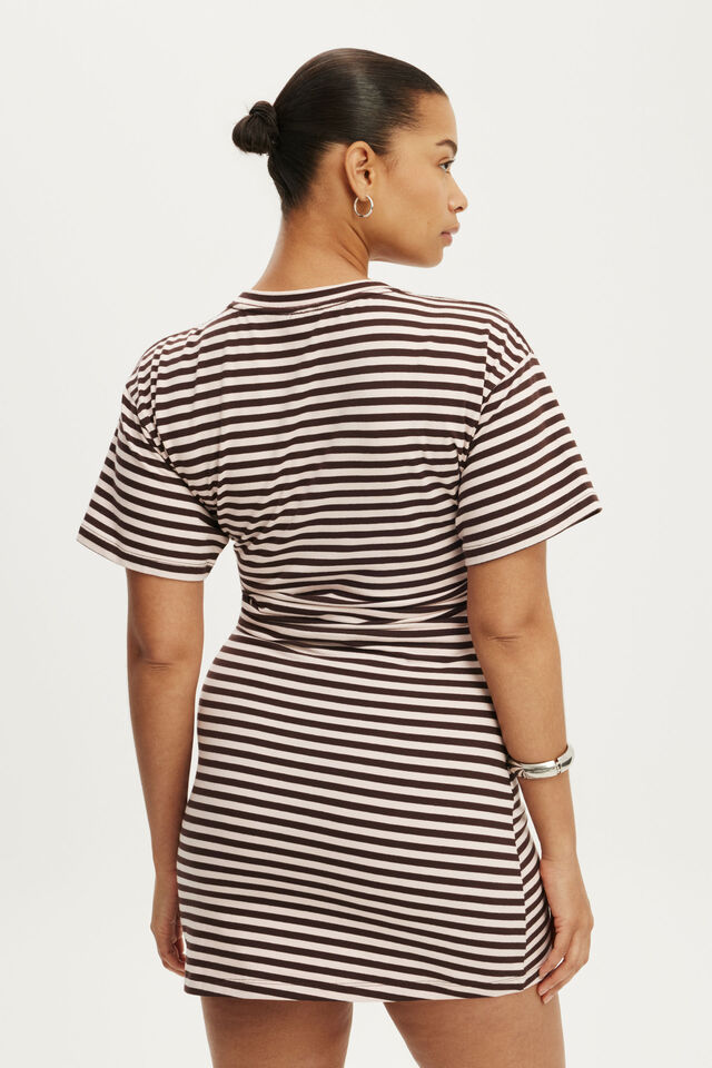 Boxy Tuck T-Shirt Mini Dress, GINNY STRIPE FAIRY DUST