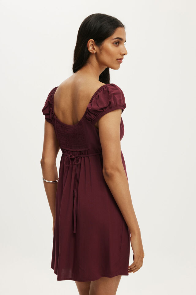 Annie Babydoll Mini Dress, SOUR CHERRY