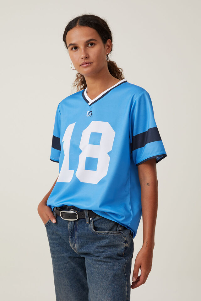Sporty Graphic Tee, 18/BUZZY BLUE
