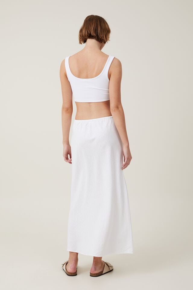 Haven Maxi Slip Skirt, WHITE