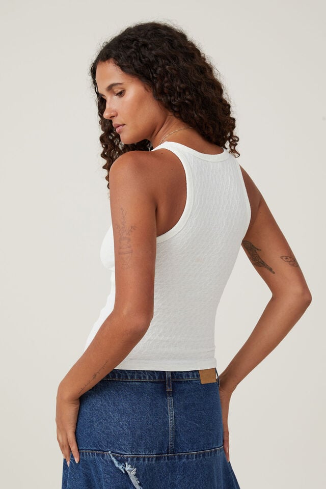 Tyla High Neck Tank, OFF WHITE